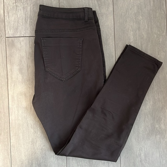 ZARA Z1975 Charcoal Grey Skinny Denim Pin-tuck Zipper Detail, Size 10 - Picture 2 of 6